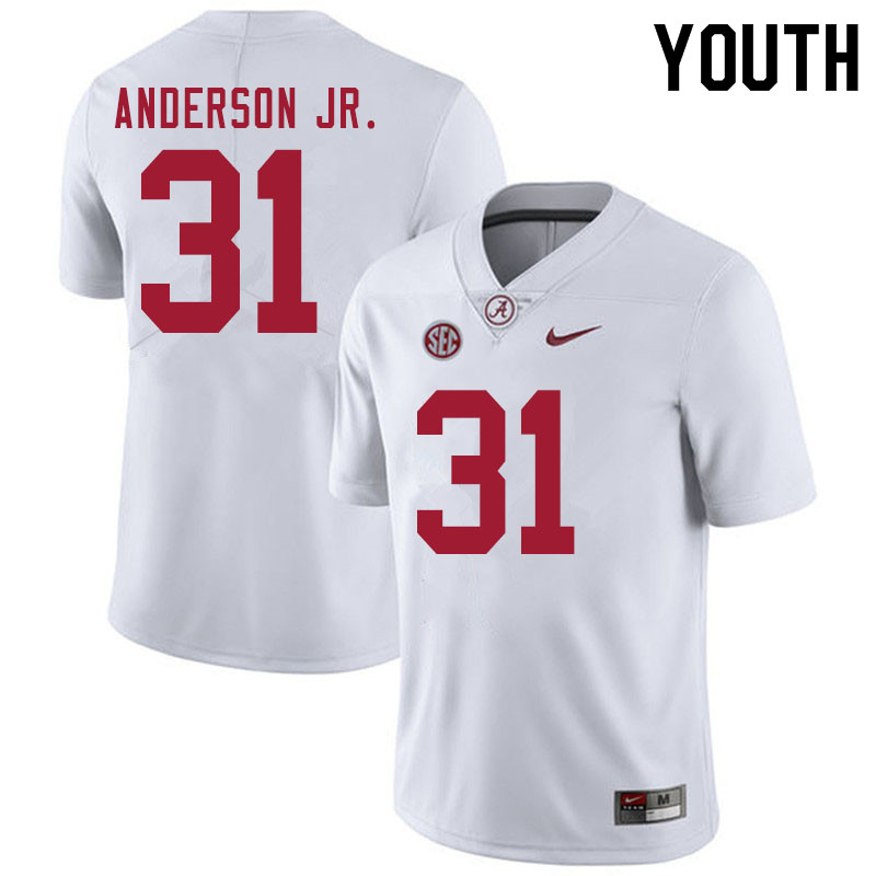 Alabama Crimson Tide Youth Will Anderson Jr. #31 White NCAA Nike Authentic Stitched 2020 College Football Jersey RG16J02CX